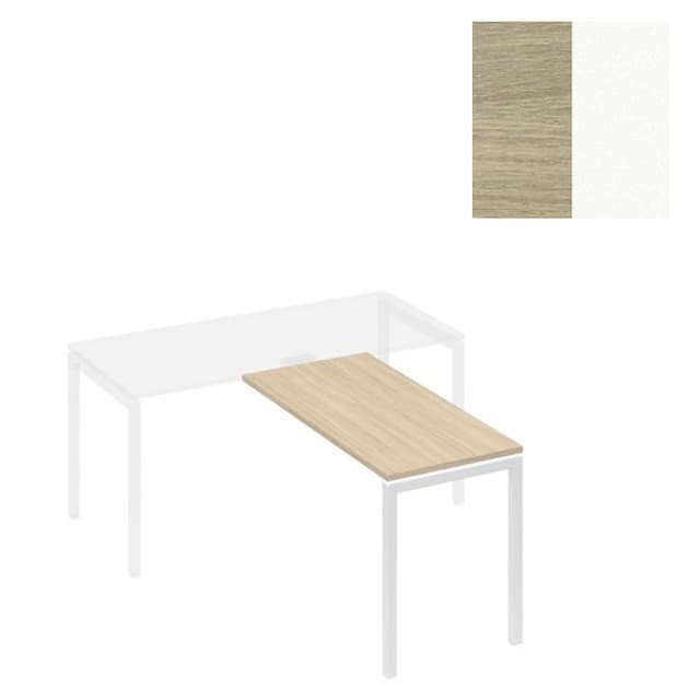 Брифинг-приставка Юнитекс А4 металлокаркас DUE А4 Б2 072 ДК (120x60x75) дуб скандинавский/металлокаркас белый