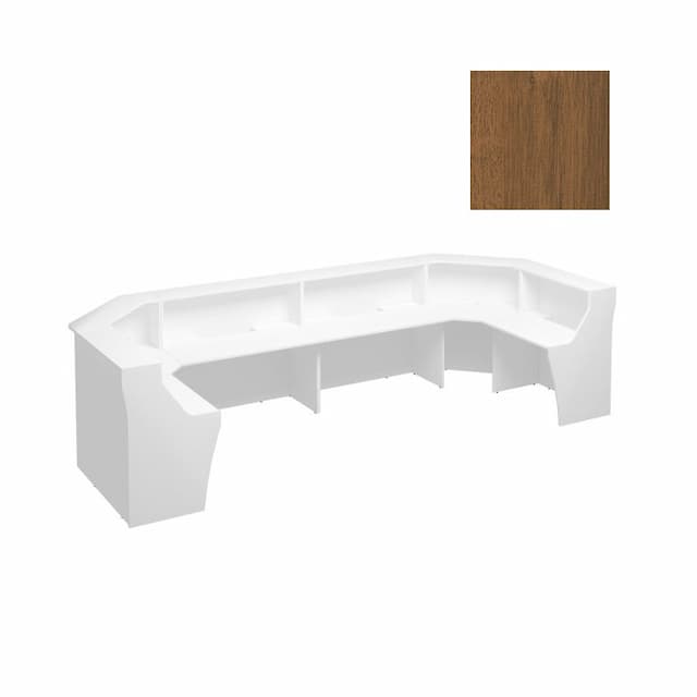 Стойка ресепшен П-образная с вырезом Юнитекс КОМФОРТ К.9238 ОФ французский орех