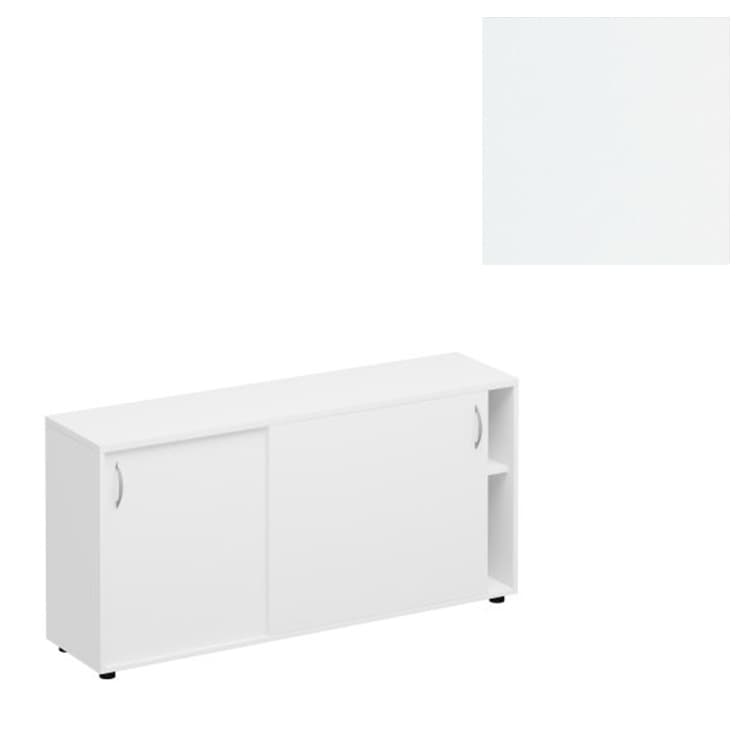 Шкаф-купе низкий Юнитекс Комфорт К.523 БП (154x38x75) белый премиум