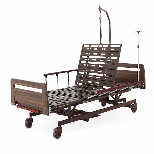 Кровать механическая Med-Mos E-31 с регулировкой высоты, растоматом и полкой