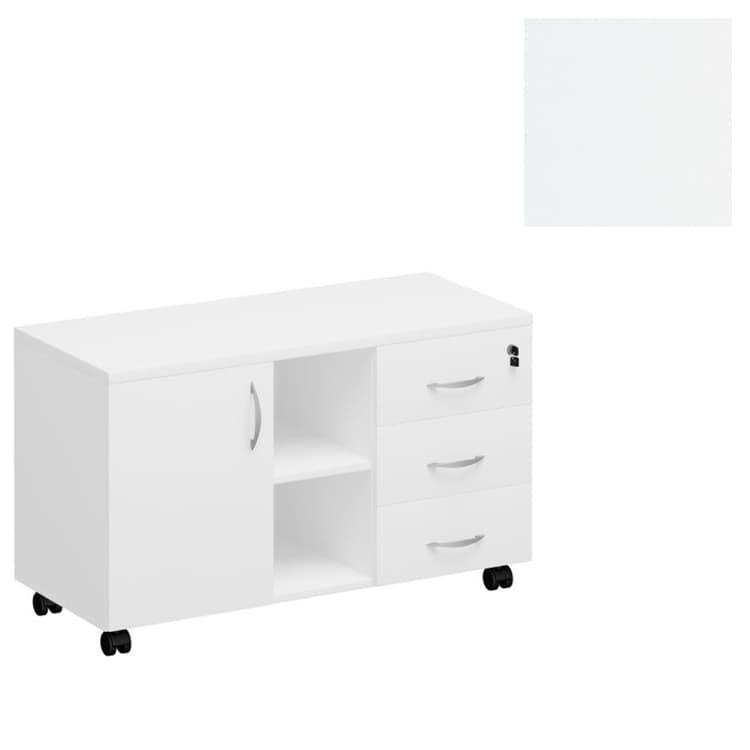 Тумба сервисная с ящиками Юнитекс Комфорт К.305 БП (105x45x62) белый премиум