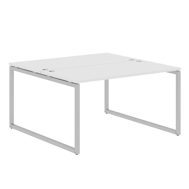 Стол 2-х местный Skyland XQWST 1414 белый/алюминий 1400х1406х750