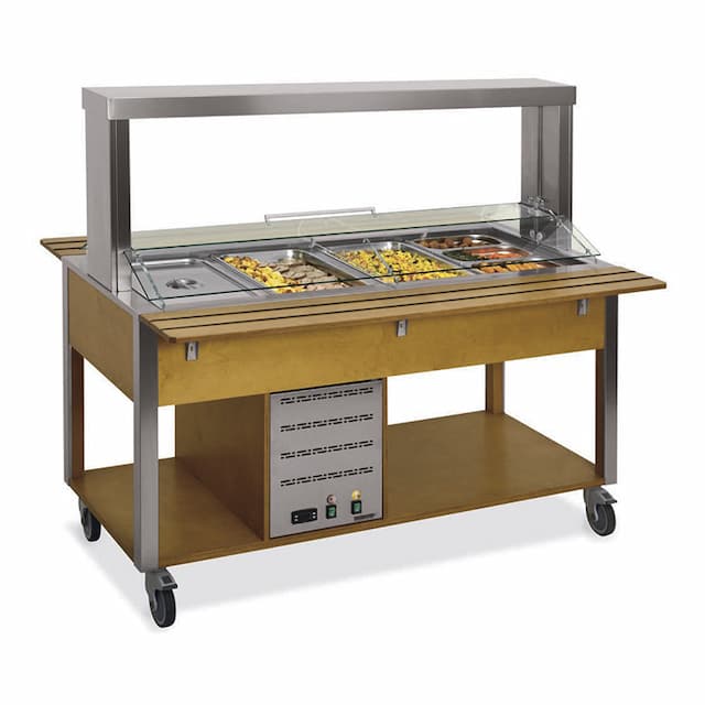 Стол Шведский тепловой (защитное стекло подвижное) MetalCarrelli 6910.3M-W (венге) 